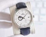 Best Copy Omega Moonphase White Dial Watch 42mm Black Leather Strap